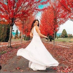 Lulus White Low Plunge Maxi Dress